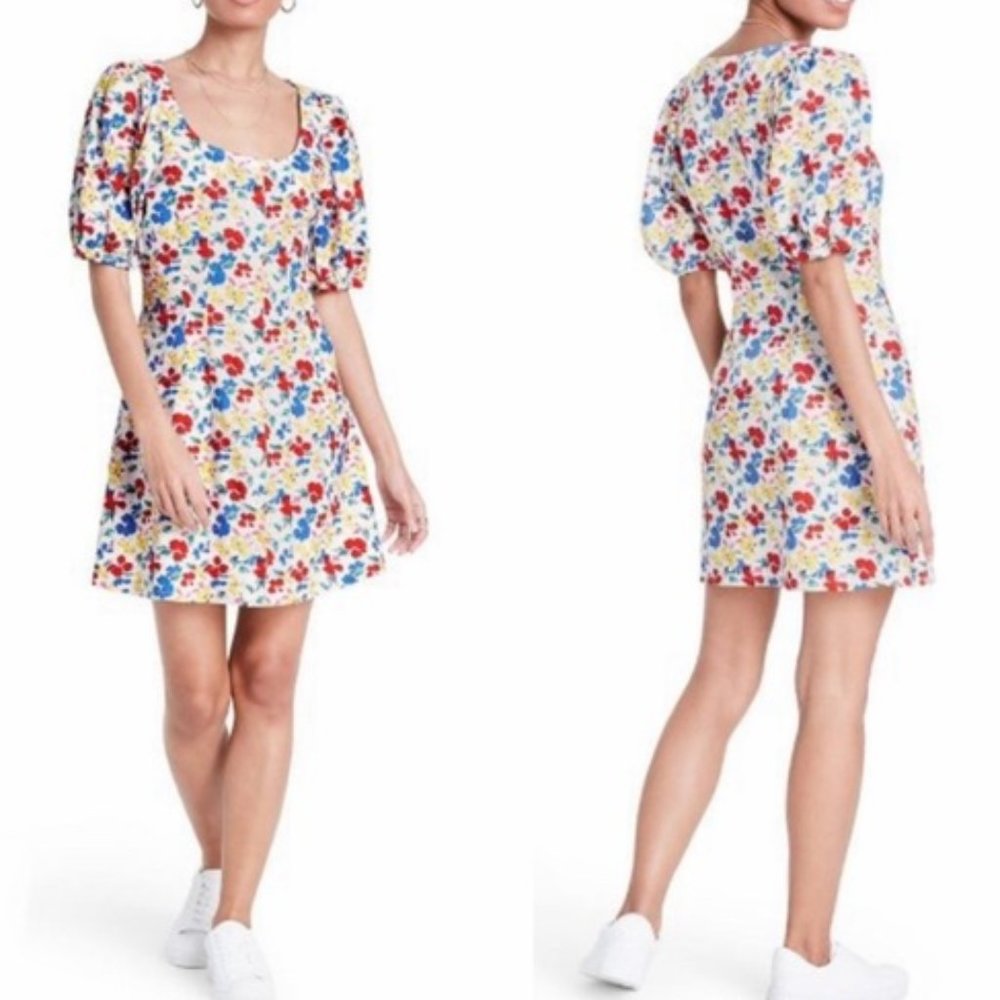 Rixo x Target Puff Sleeve Floral Mini - Size 6